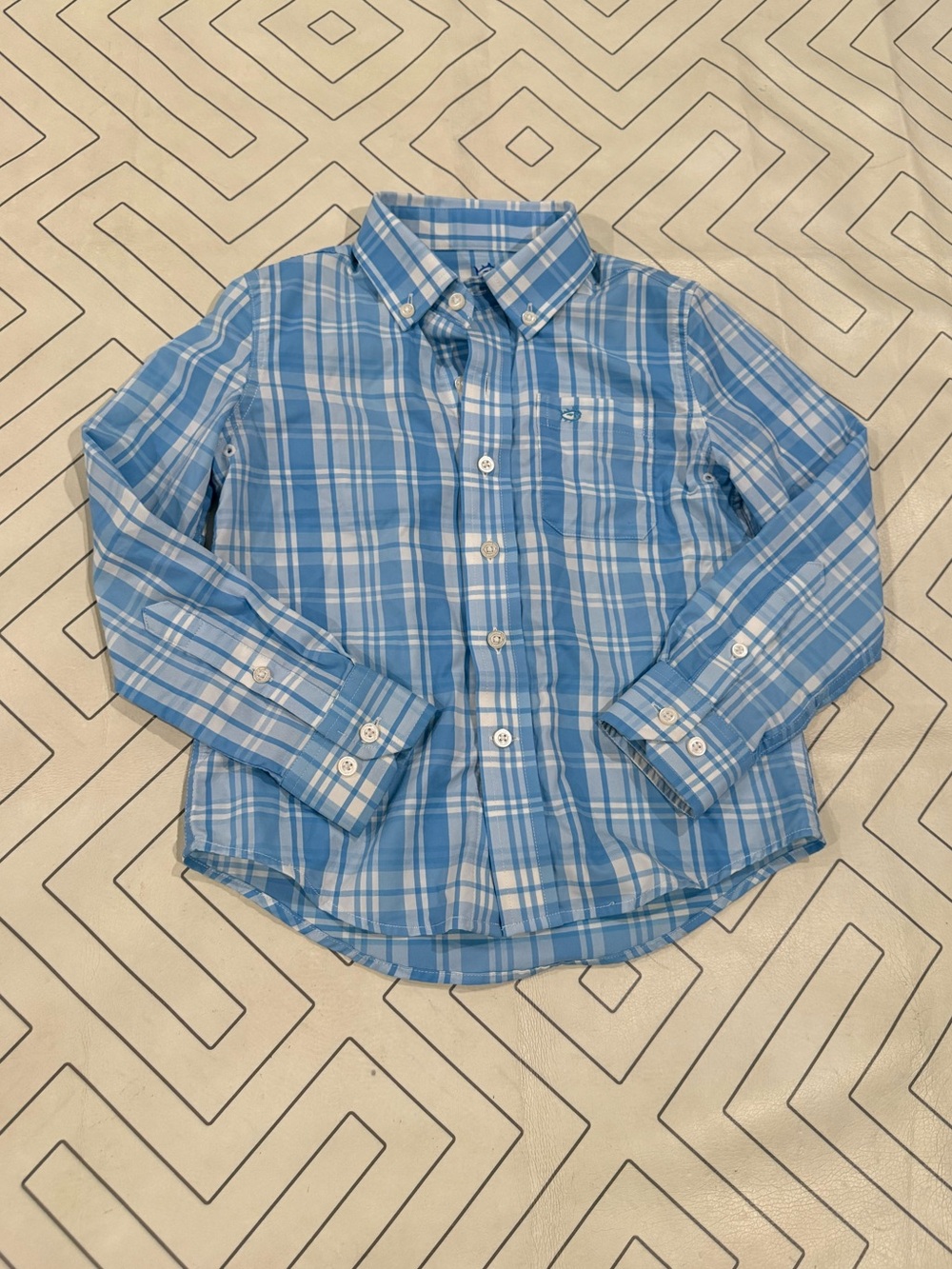 Southern Tide Blue Plaid Performance Button-Down